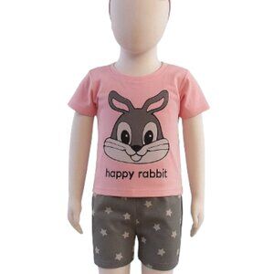 Girls' 2PC Rabbit Shorts Sets - Gray